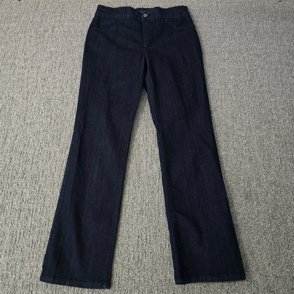 NYDJ Womens 8P Dark Wash Bootcut Jeans Embroidered Floral Y2K Western
